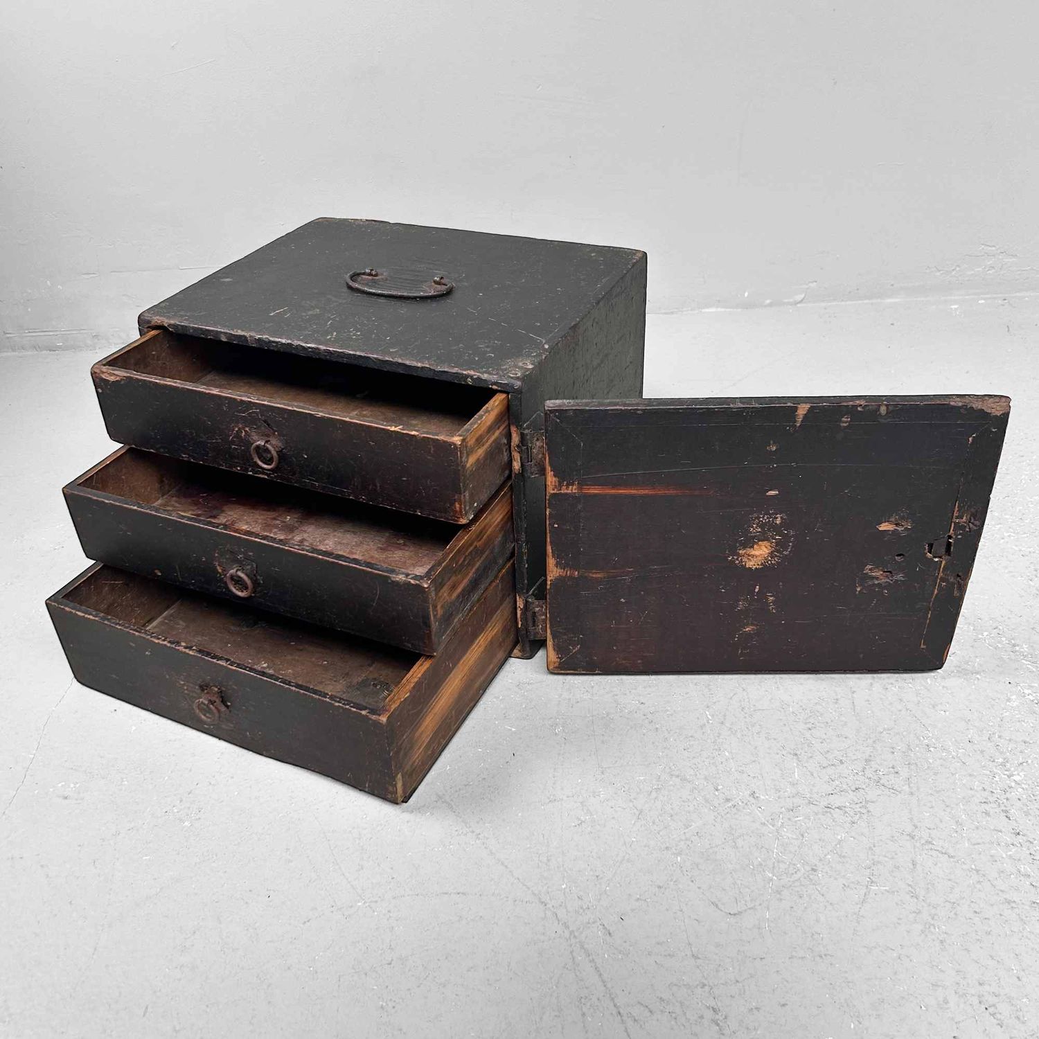 Antique Kake-Suzuri (懸硯), Document Cabinet, Edo Period, Japan.