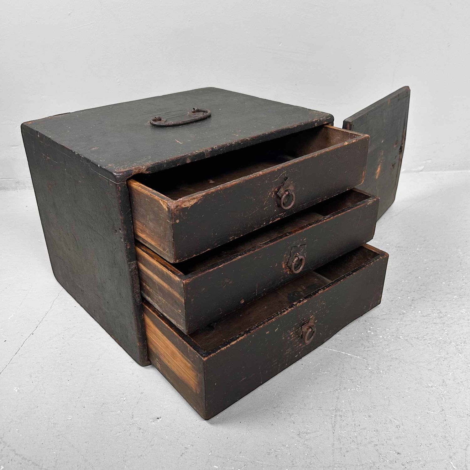 Antique Kake-Suzuri (懸硯), Document Cabinet, Edo Period, Japan.