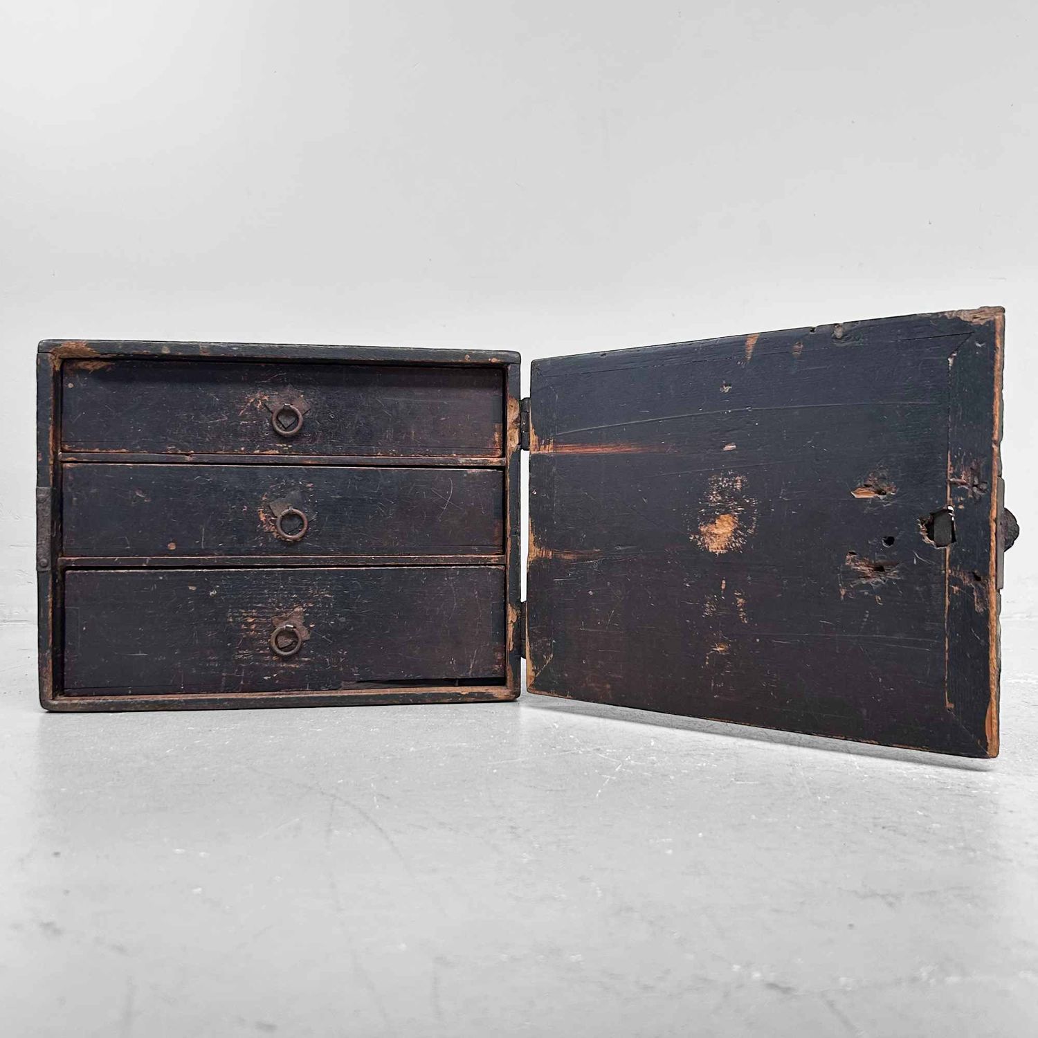 Antique Kake-Suzuri (懸硯), Document Cabinet, Edo Period, Japan.