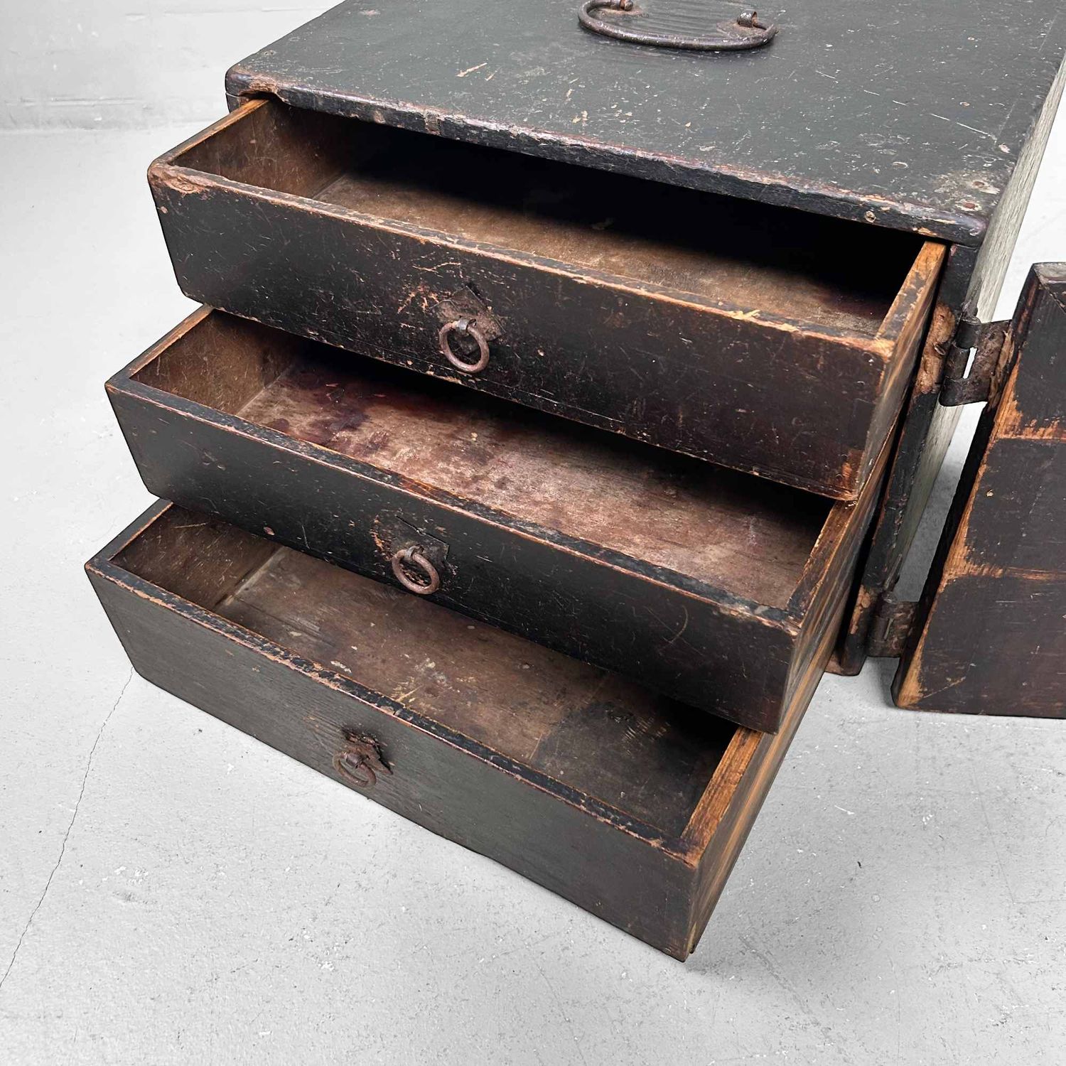 Antique Kake-Suzuri (懸硯), Document Cabinet, Edo Period, Japan.