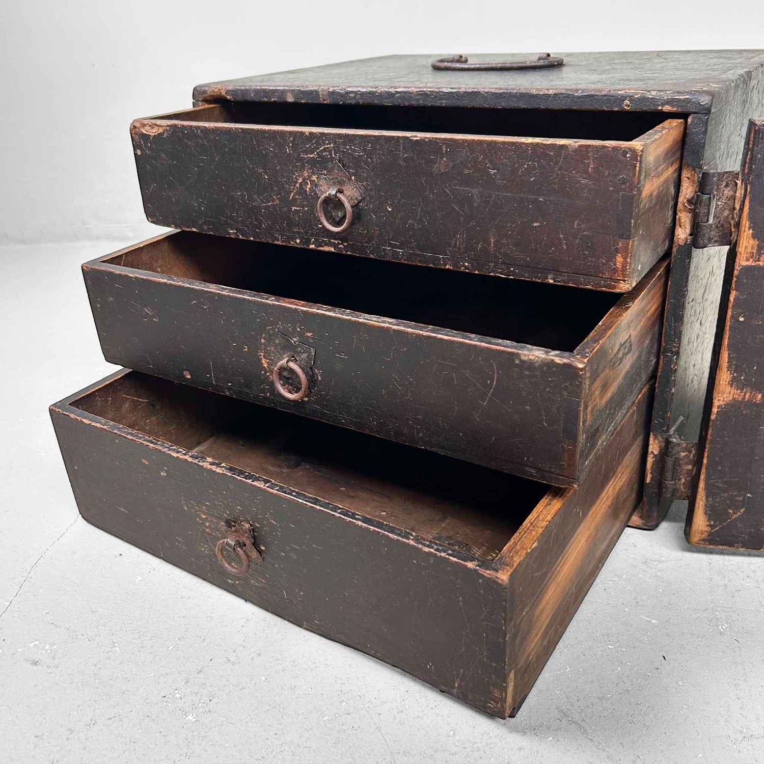 Antique Kake-Suzuri (懸硯), Document Cabinet, Edo Period, Japan.