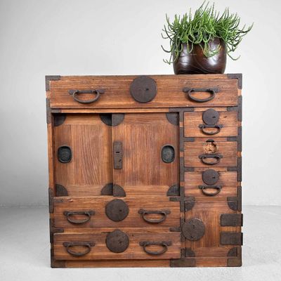 Traditionele Japanse Tansu, Opbergmeubel, Meiji-periode.