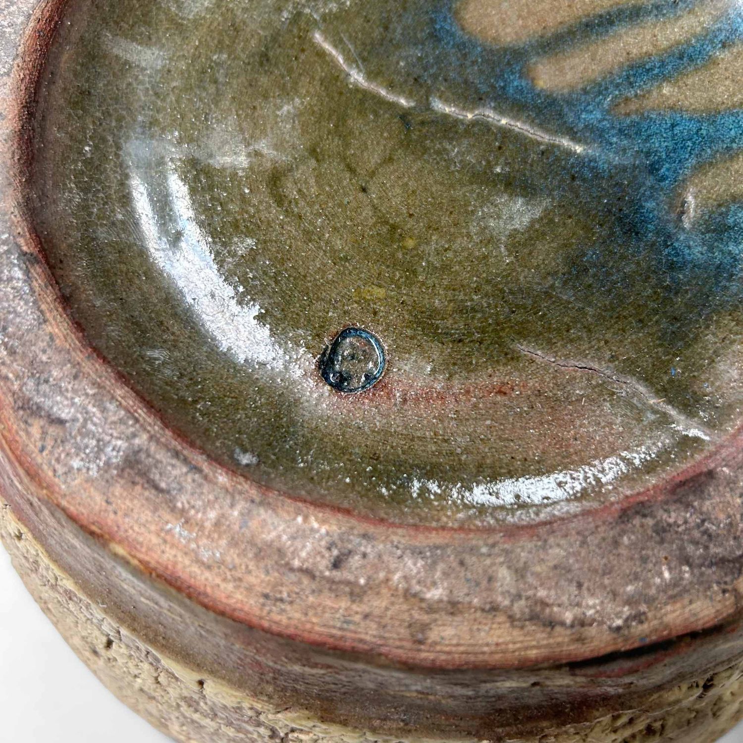 ​Unique Japanese Earthenware Ikebana Flower Vase, Taishō Period.