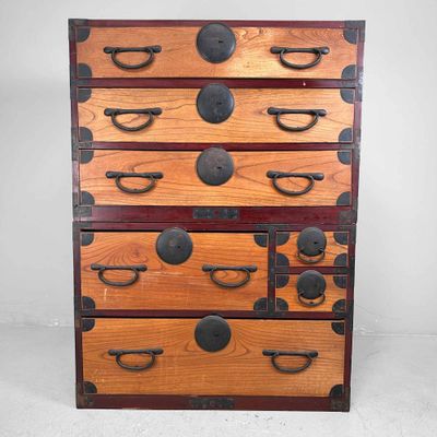 Traditionele Japanse Tansu, Antieke Kledingkast, Meiji-periode, Japan.