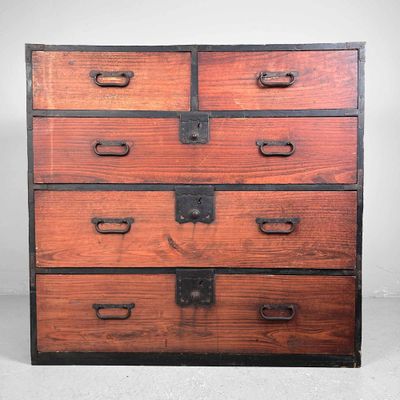 Authentic Japanese Kimono Tansu Chest of Drawers, Meiji Period.
