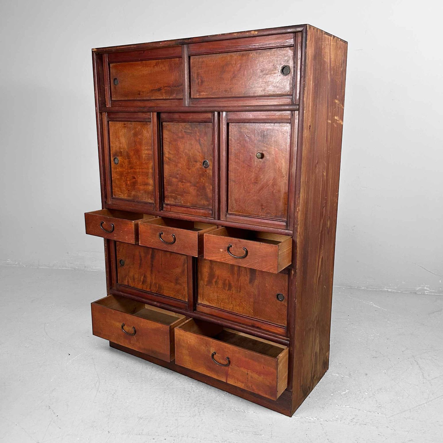 Antique Cha Tansu, Japanese Tea Cabinet, Taishō Period.