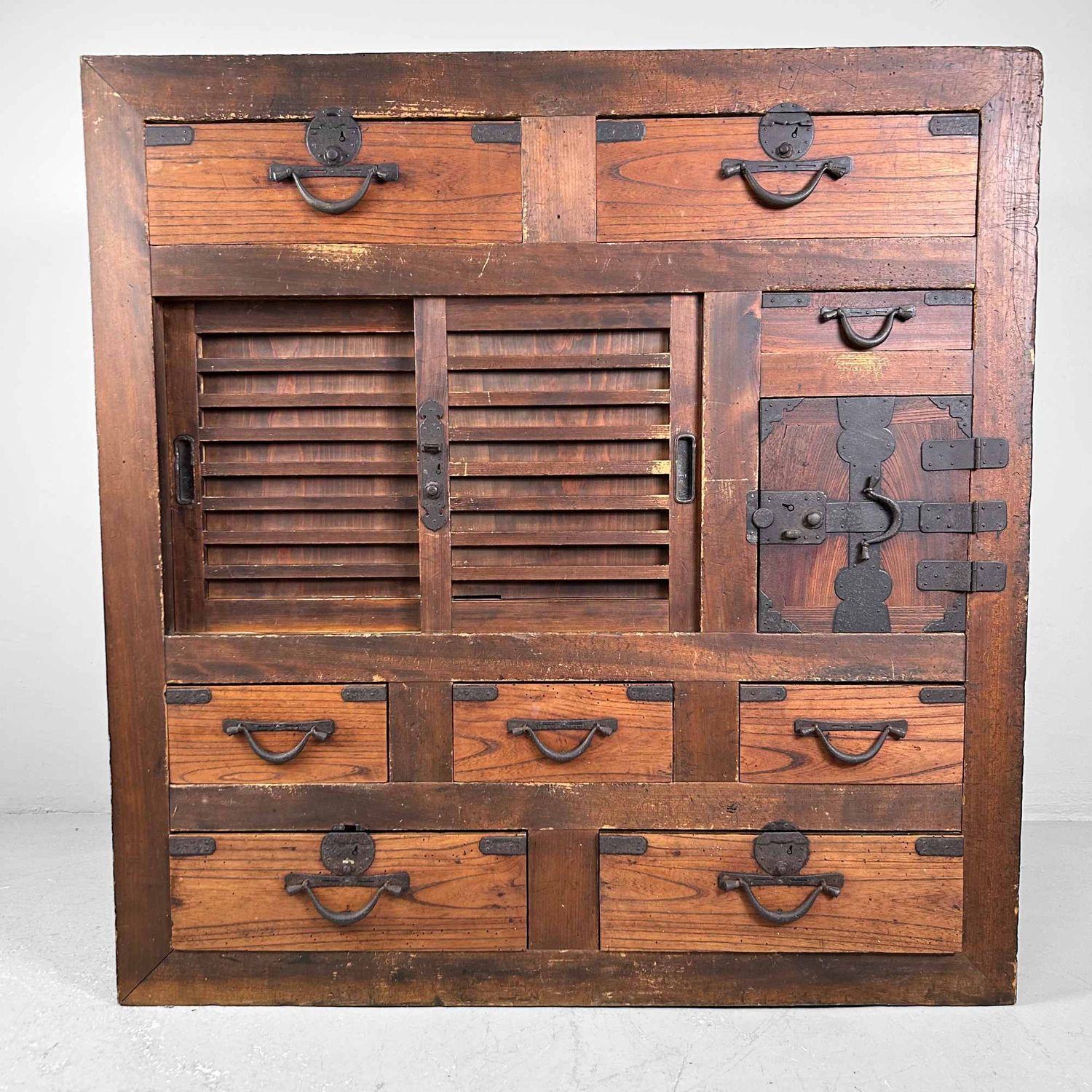 Traditional Japanese Tansu, Storage Cabinet, Meiji Period.