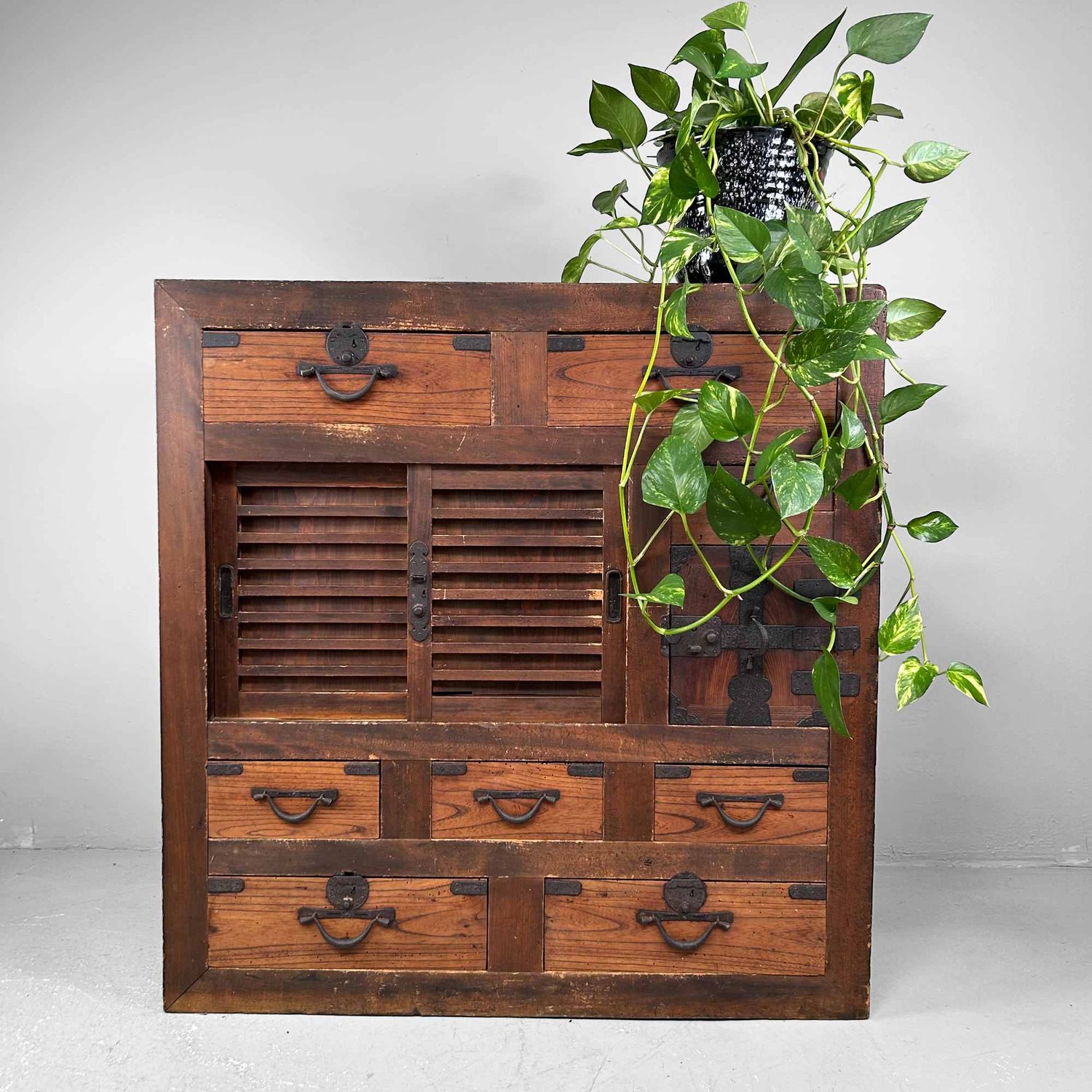 Traditional Japanese Tansu, Storage Cabinet, Meiji Period.