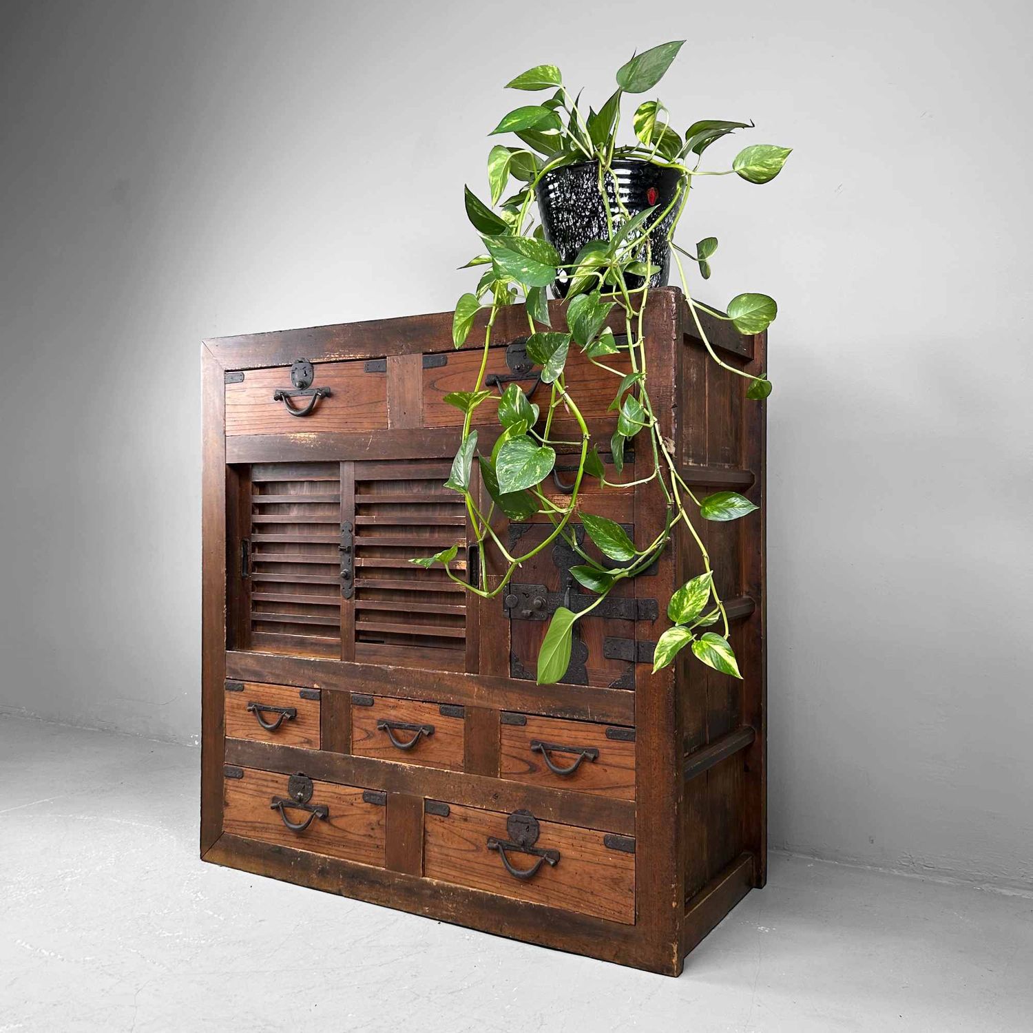 Traditional Japanese Tansu, Storage Cabinet, Meiji Period.