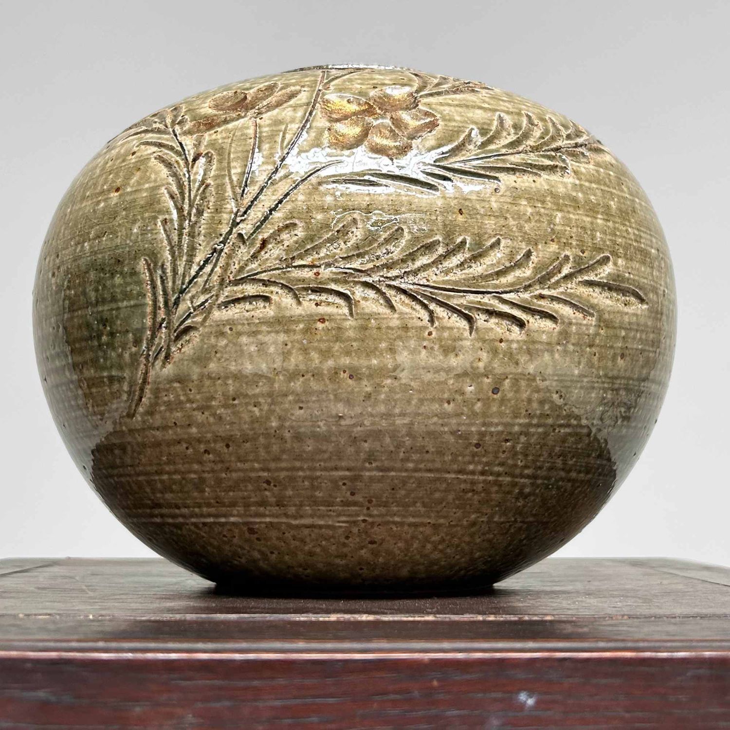 Mid Century Shigaraki Ikebana Bloemenvaas, Japan.