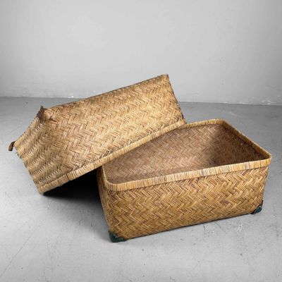 Japanese Gyori Bamboo Storage Basket, Shōwa Period.