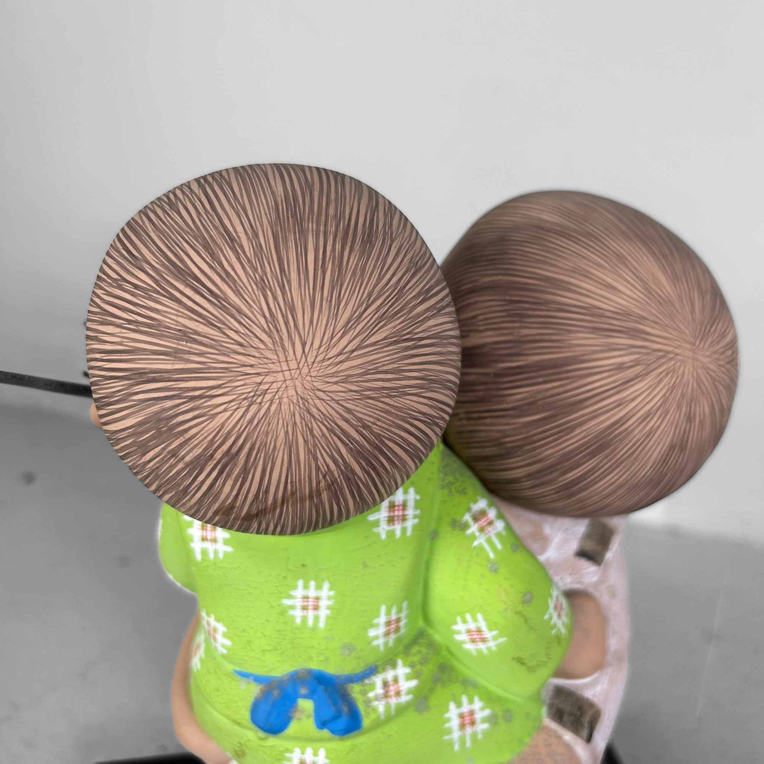 Cute Vintage Hakata Figurine 'Playing Children', Japan.