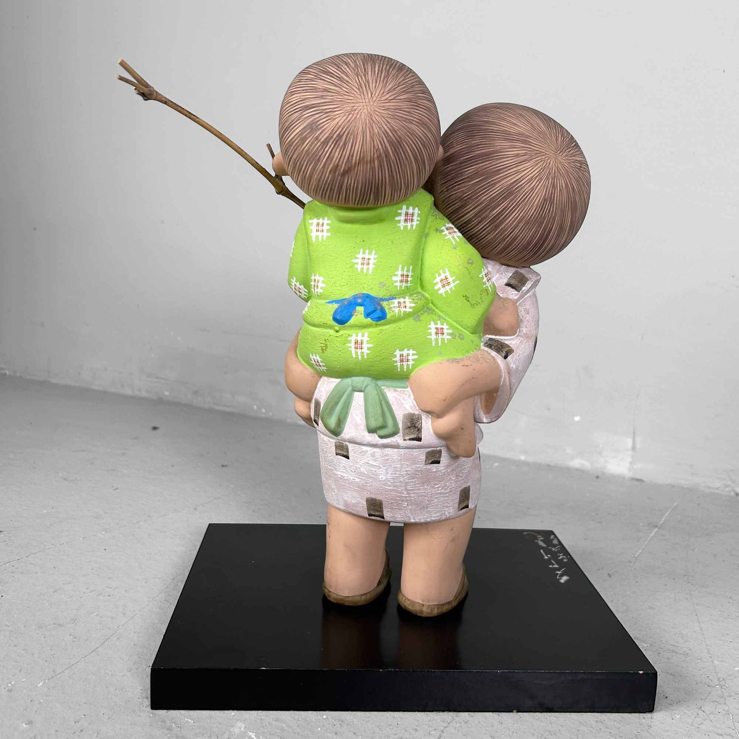 Cute Vintage Hakata Figurine 'Playing Children', Japan.
