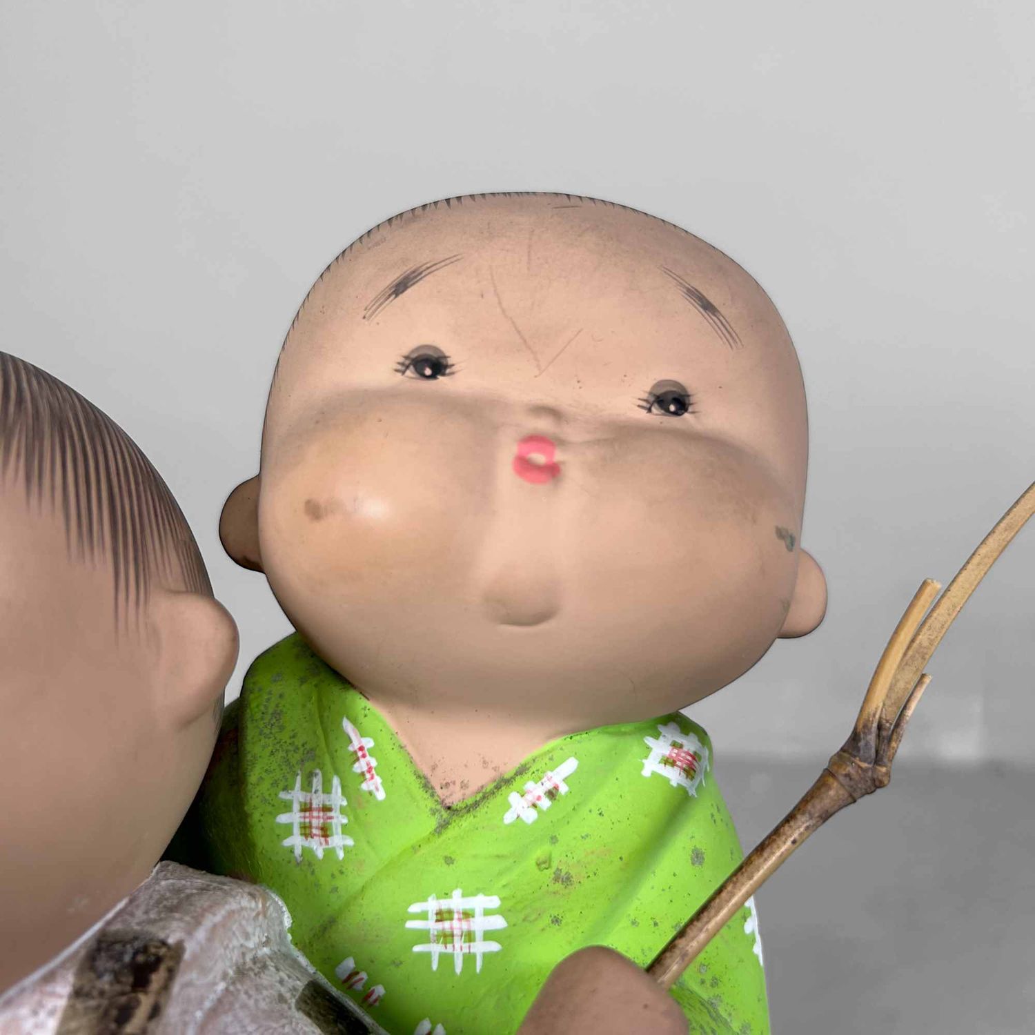 Cute Vintage Hakata Figurine 'Playing Children', Japan.