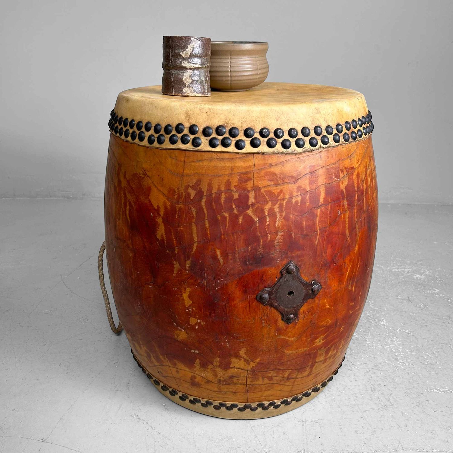 Antique Japanese Taiko Drum, Taishō Period.
