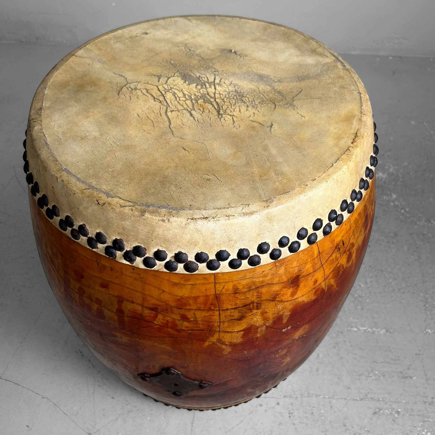 Antique Japanese Taiko Drum, Taishō Period.