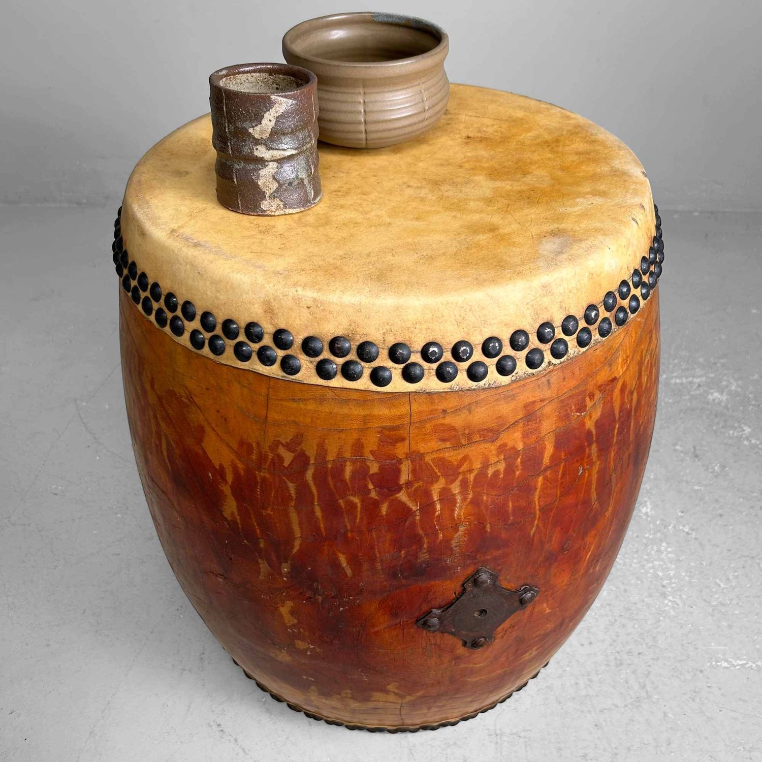 Antique Japanese Taiko Drum, Taishō Period.