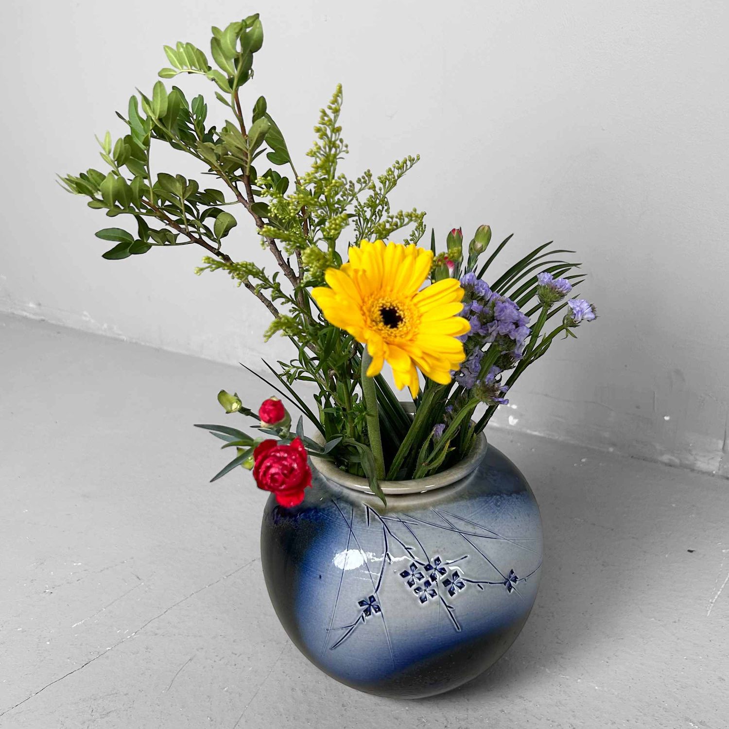 Mid Century Shigaraki Ikebana Flower Vase, Japan.