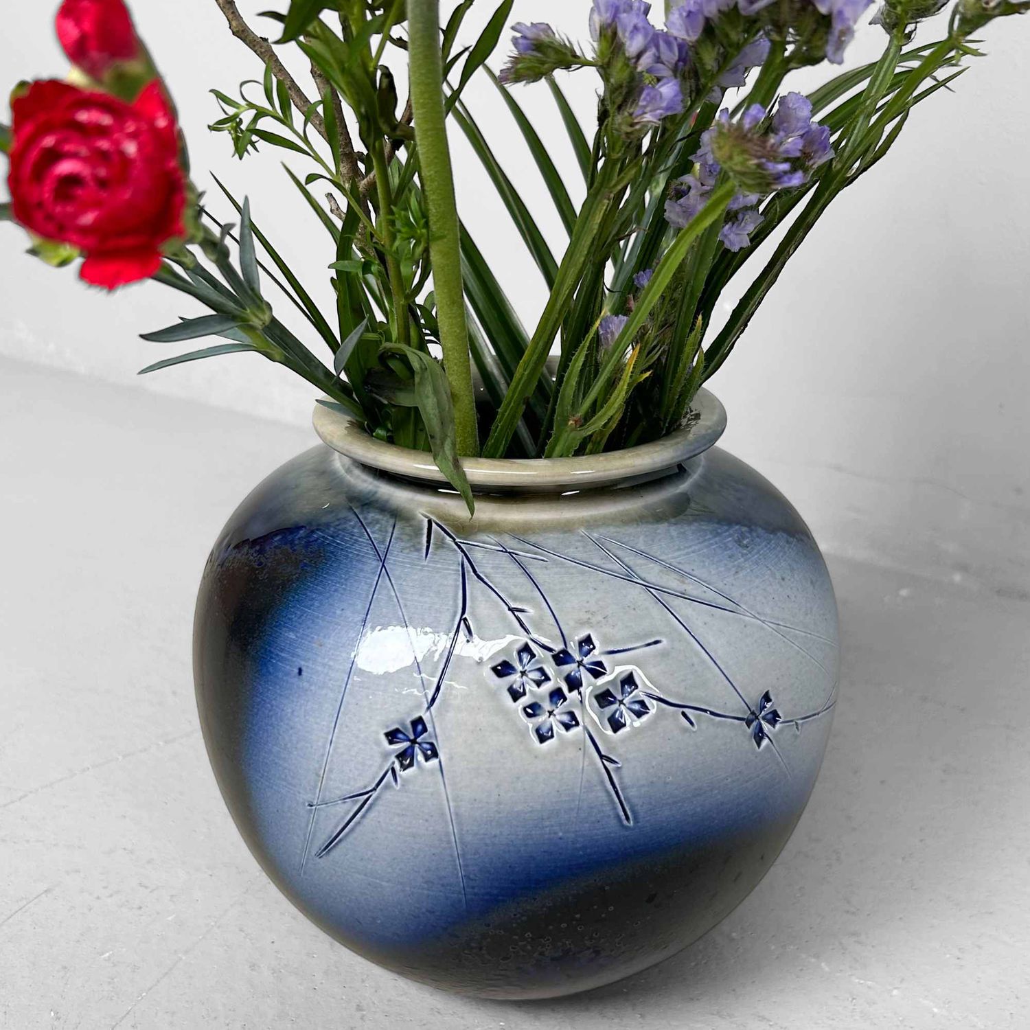 Mid Century Shigaraki Ikebana Flower Vase, Japan.