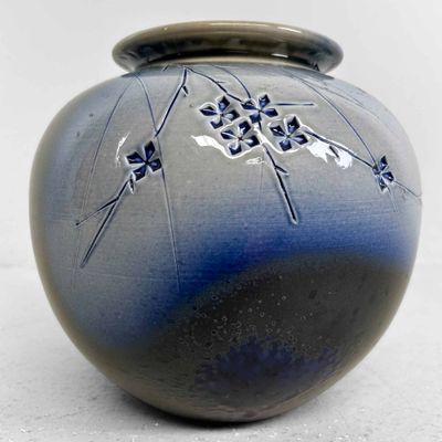 Mid Century Shigaraki Ikebana Flower Vase, Japan.