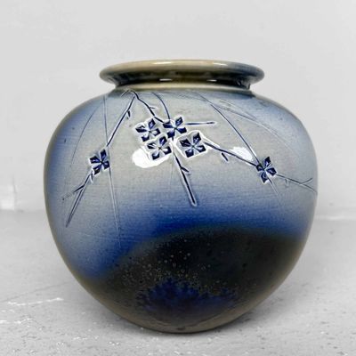 Mid Century Shigaraki Ikebana Bloemenvaas, Japan.