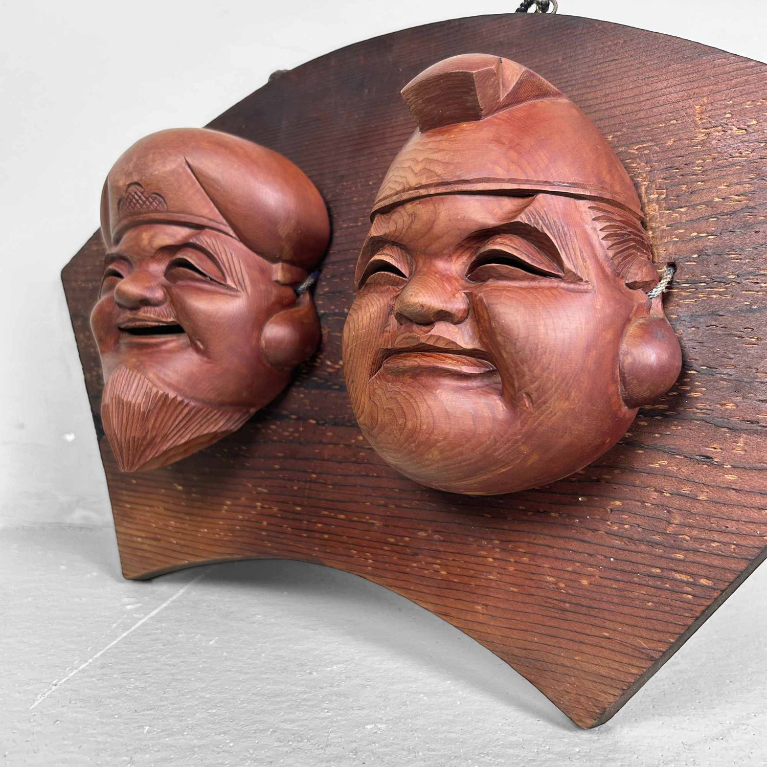 Houten Display, Goden Ebisu en Daikoku, Taishō-periode. Japan.