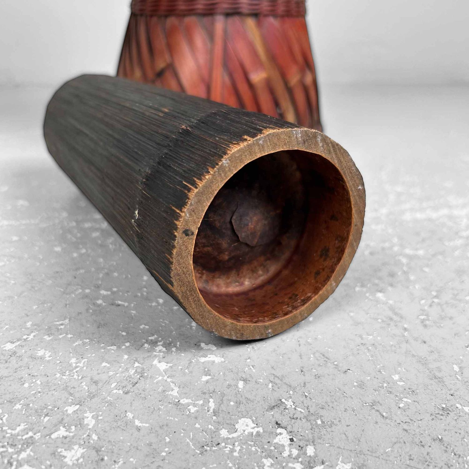 Handgevlochten Ikebana 生け花 Bamboe Bloemenmand, jaren '50.