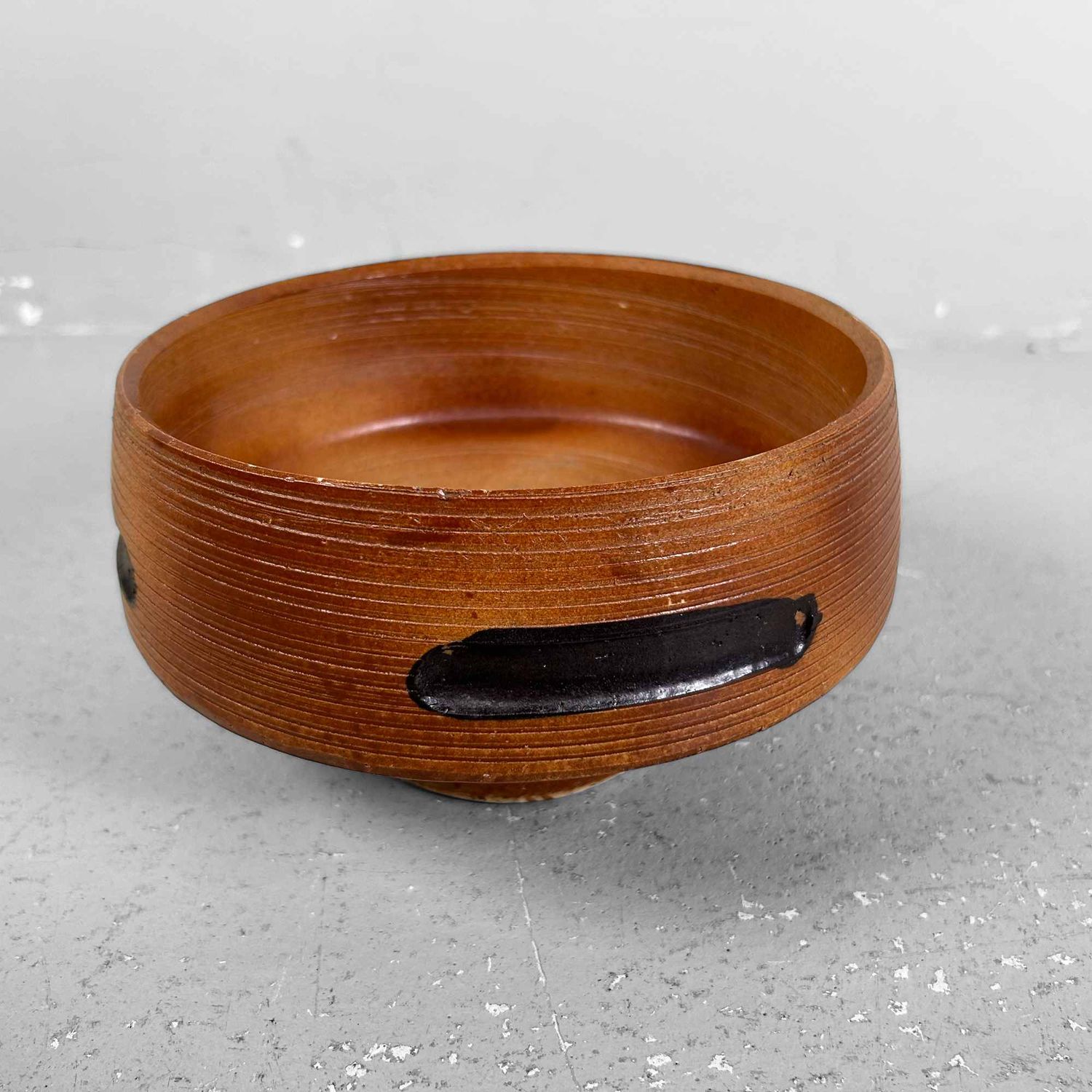 Aardewerken Shigaraki Ikebana, Bloemenschaal, Shōwa-periode.