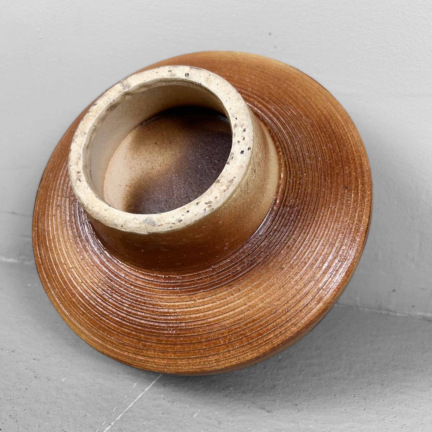 Aardewerken Shigaraki Ikebana, Bloemenschaal, Shōwa-periode.