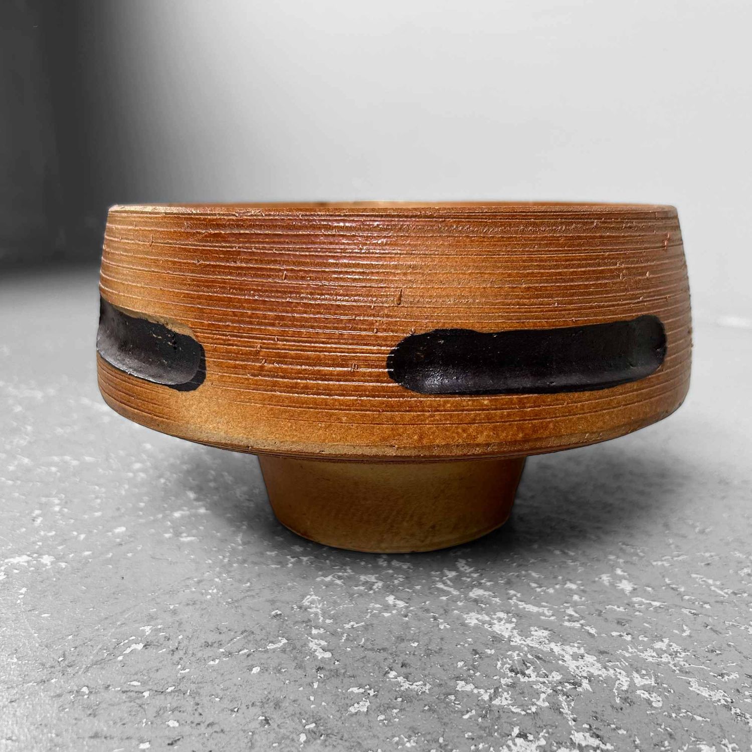 Aardewerken Shigaraki Ikebana, Bloemenschaal, Shōwa-periode.