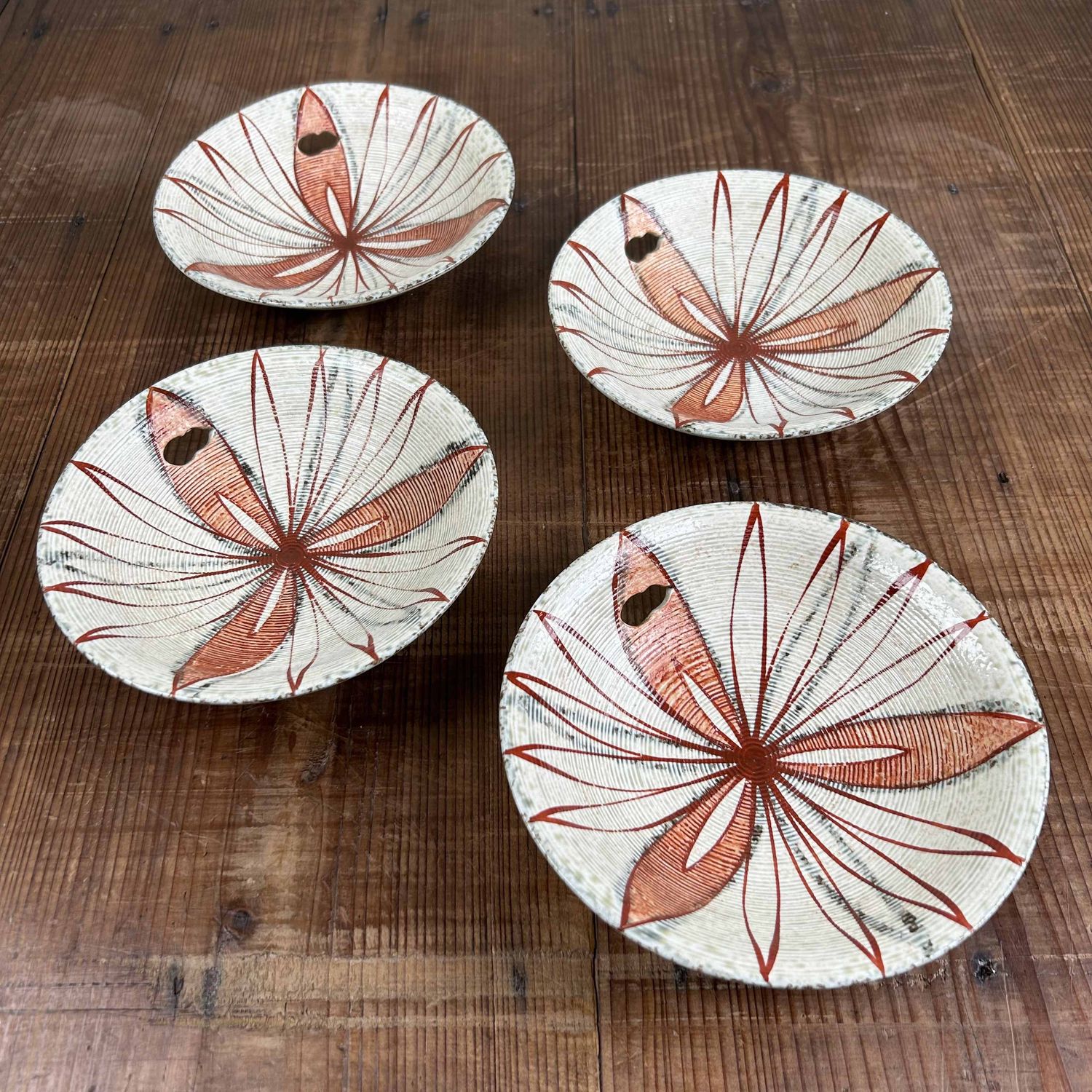 Vintage Set Japanese Kozara (小皿), Ceramic Plates, Shōwa Period.