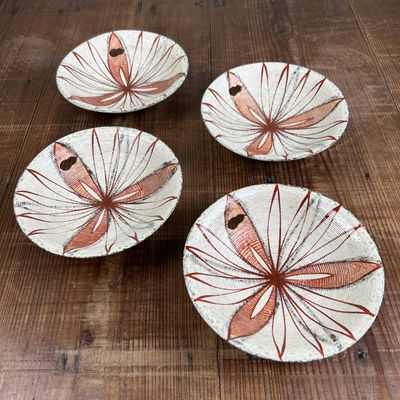 Vintage Set Japanese Kozara (小皿), Ceramic Plates, Shōwa Period.