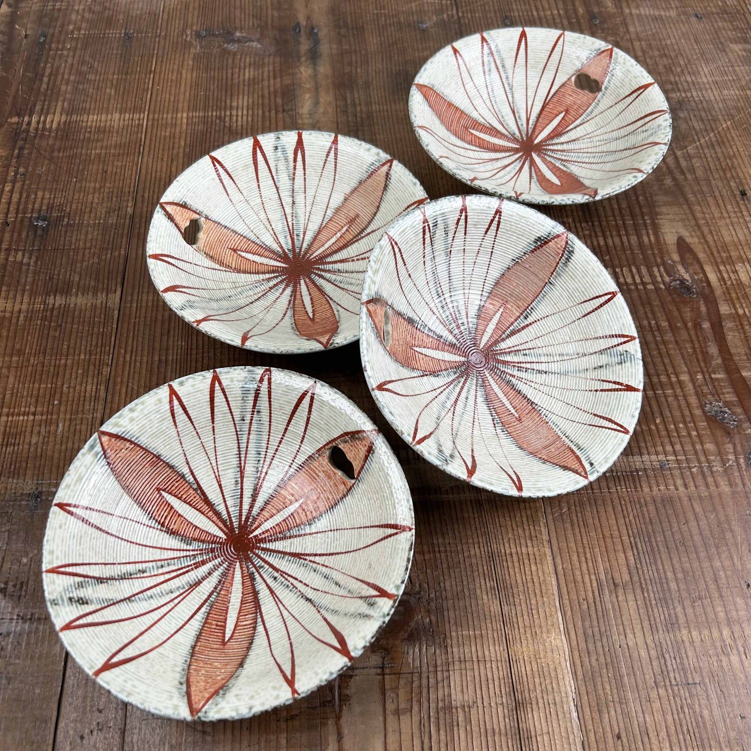 Vintage Set Japanese Kozara (小皿), Ceramic Plates, Shōwa Period.