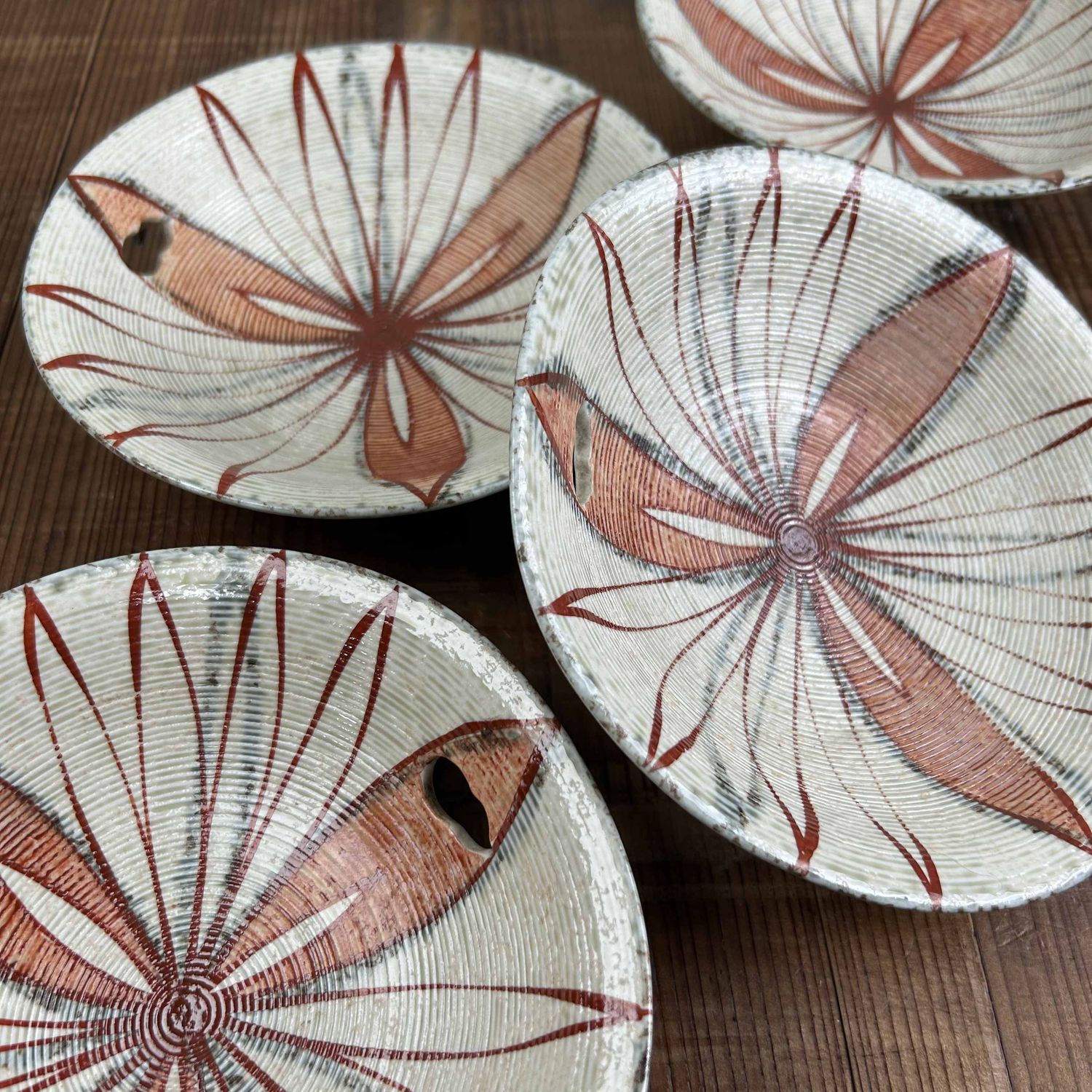 Vintage Set Japanese Kozara (小皿), Ceramic Plates, Shōwa Period.