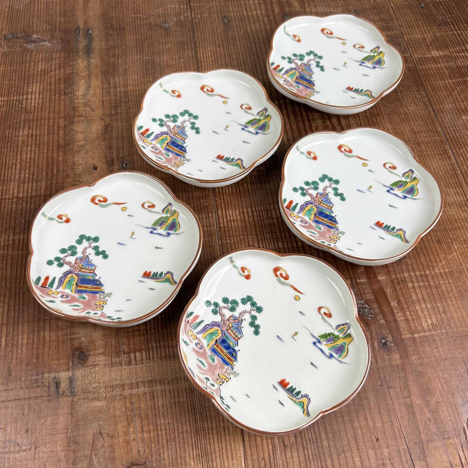 Set Kozara Porseleinen Borden, Shobido Honten, Arita​, Shōwa-periode.