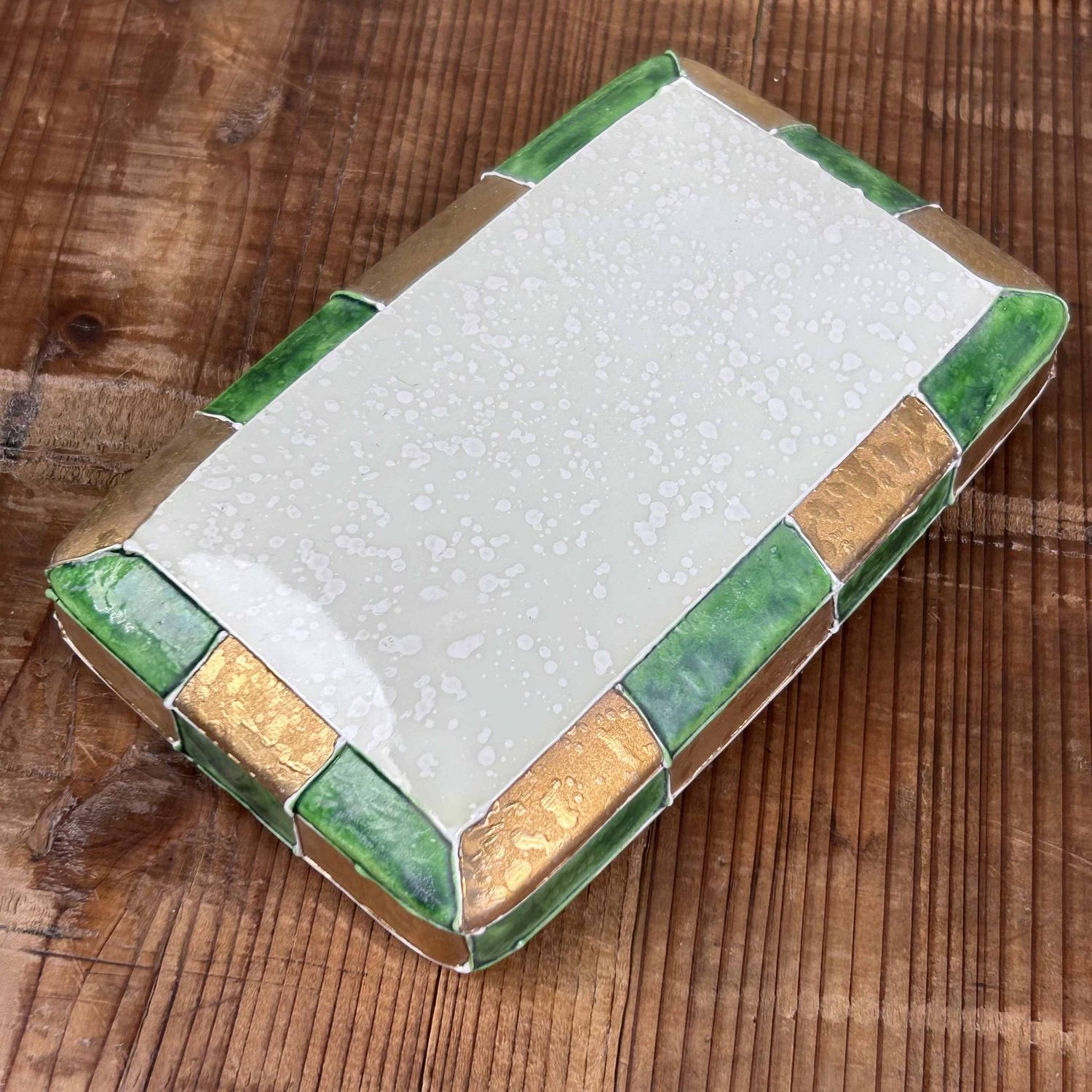 Vintage Porseleinen Thee Doosje met Deksel, Arita Yaki, Japan.