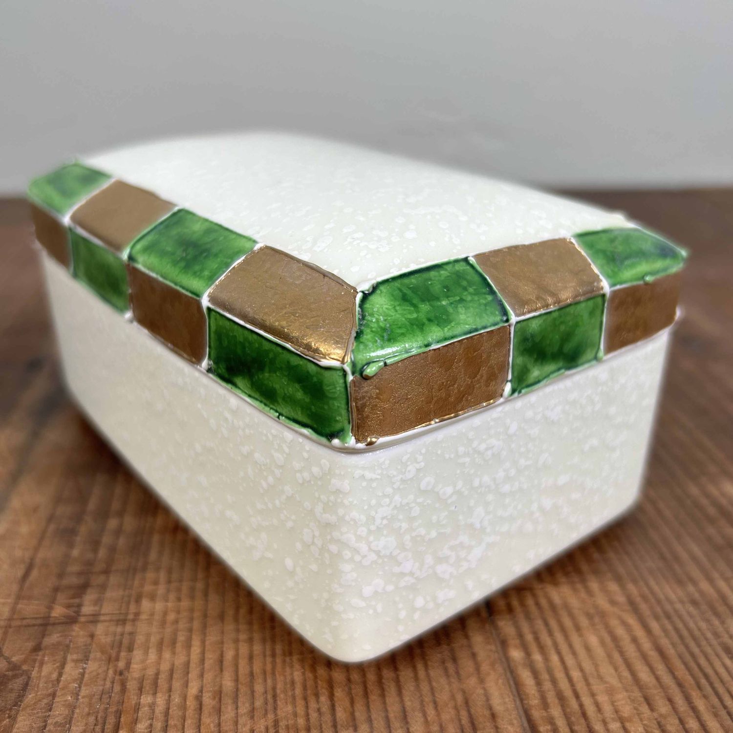 Vintage Porseleinen Thee Doosje met Deksel, Arita Yaki, Japan.