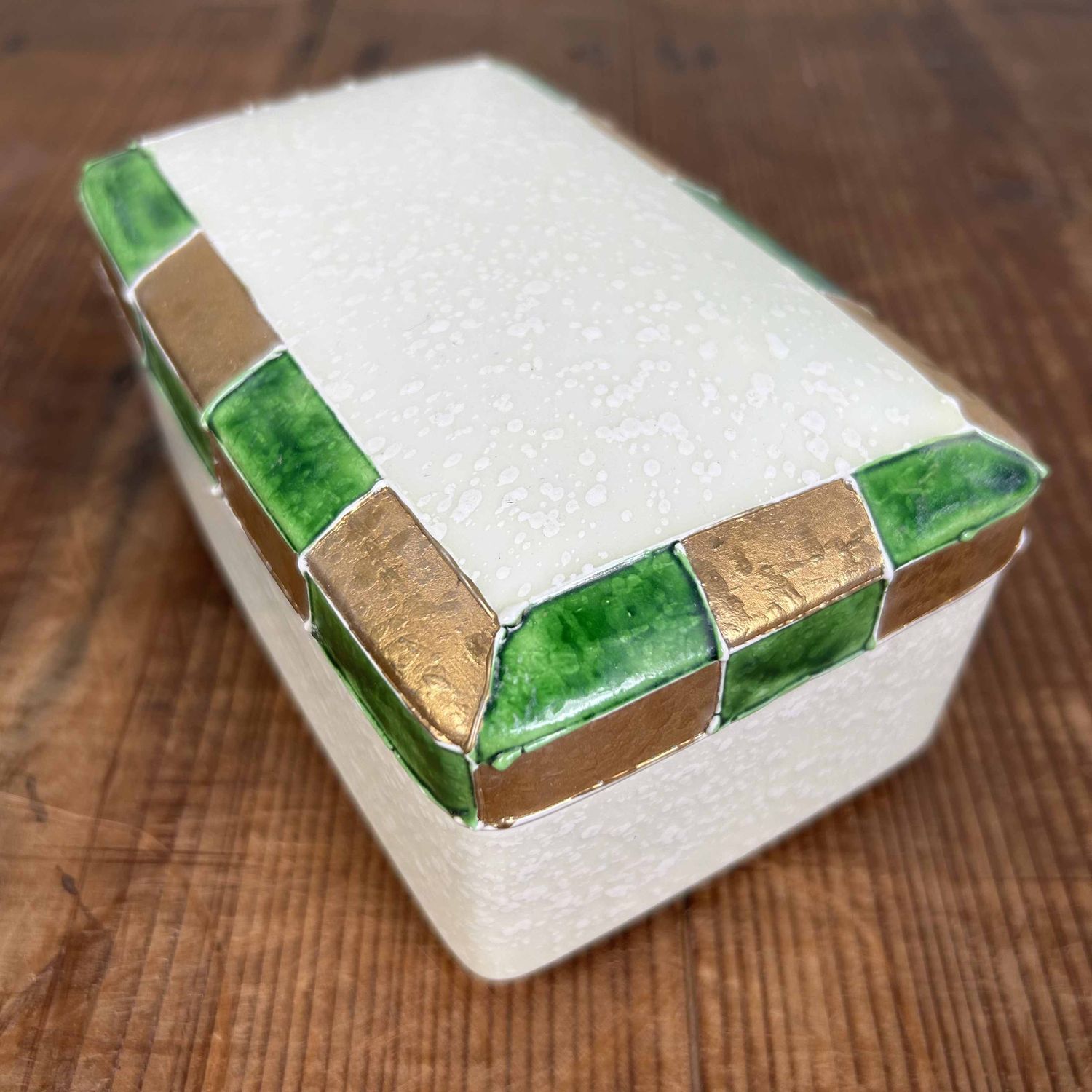 Vintage Porseleinen Thee Doosje met Deksel, Arita Yaki, Japan.