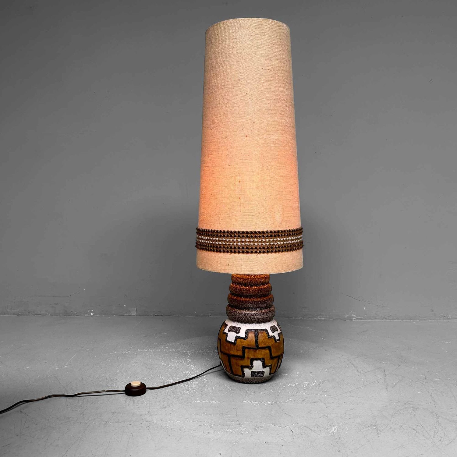 Vintage Keramische Sfeerlamp, West Germany Vloerlamp, jaren '70.