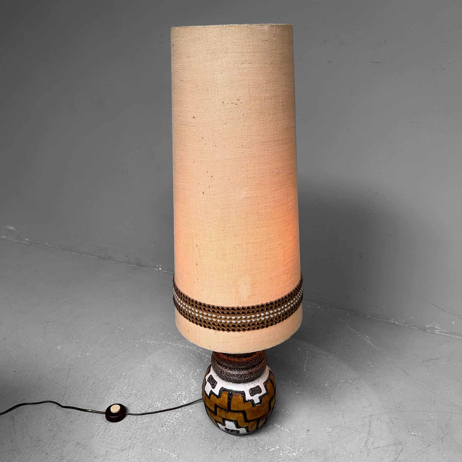 Vintage Keramische Sfeerlamp, West Germany Vloerlamp, jaren '70.
