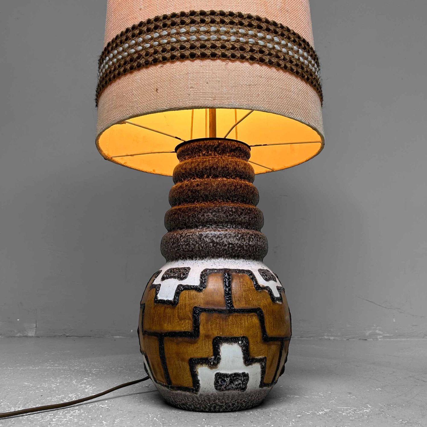 Vintage Keramische Sfeerlamp, West Germany Vloerlamp, jaren '70.