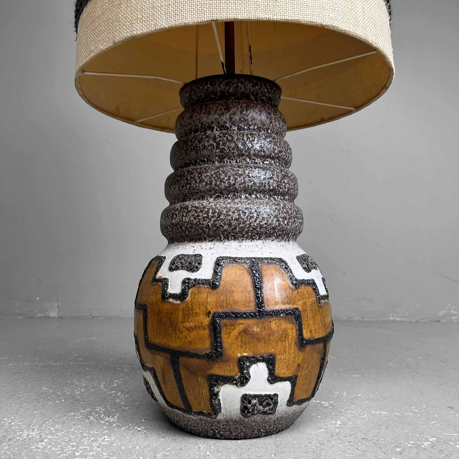 Vintage Keramische Sfeerlamp, West Germany Vloerlamp, jaren '70.