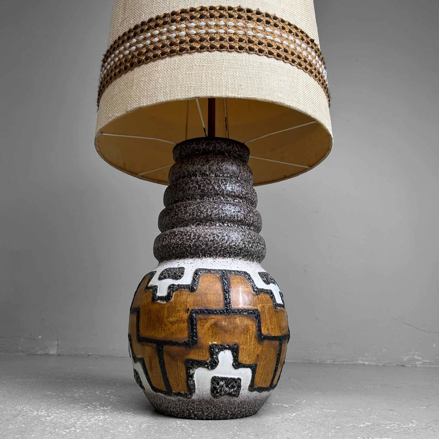 Vintage Keramische Sfeerlamp, West Germany Vloerlamp, jaren '70.