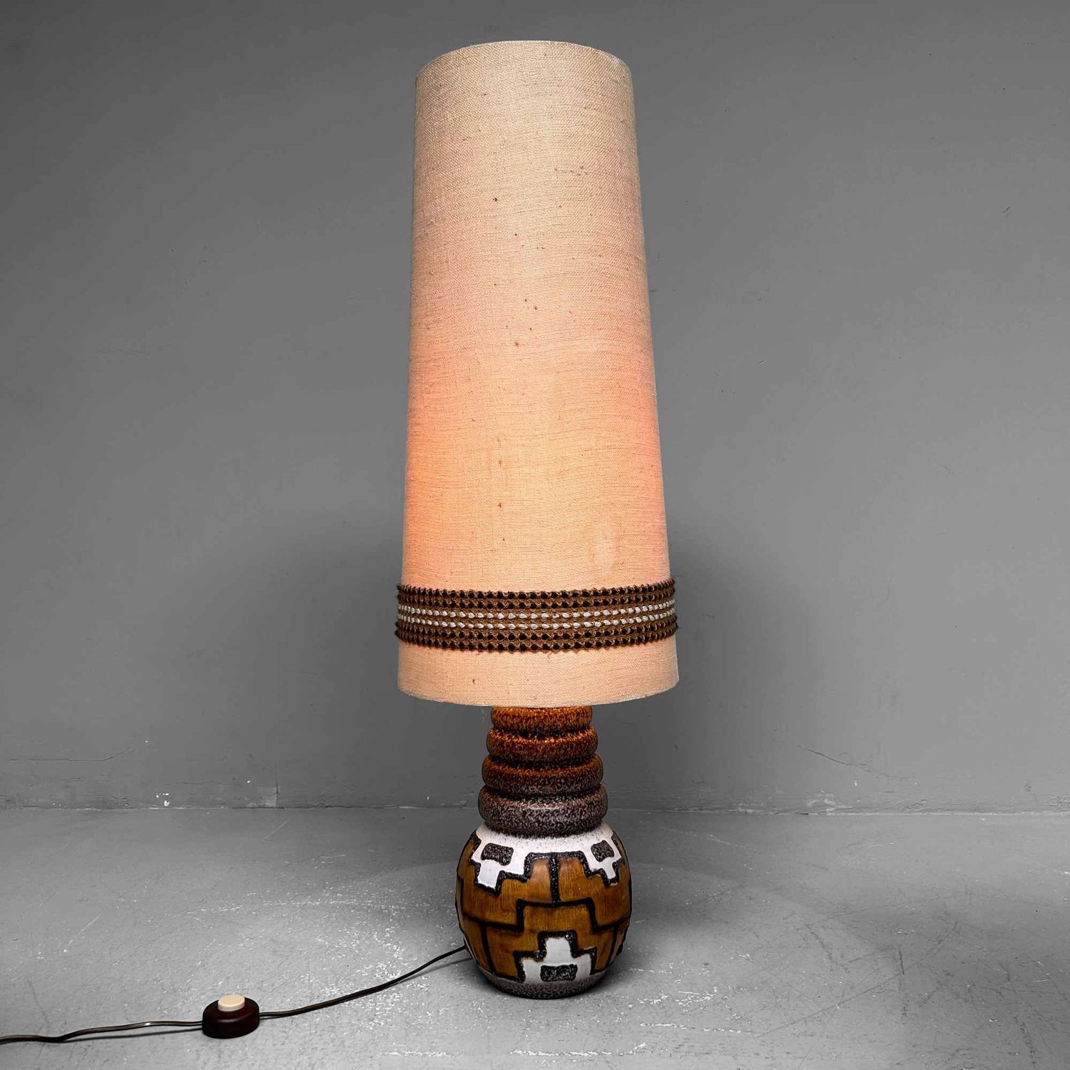 Vintage Keramische Sfeerlamp, West Germany Vloerlamp, jaren '70.