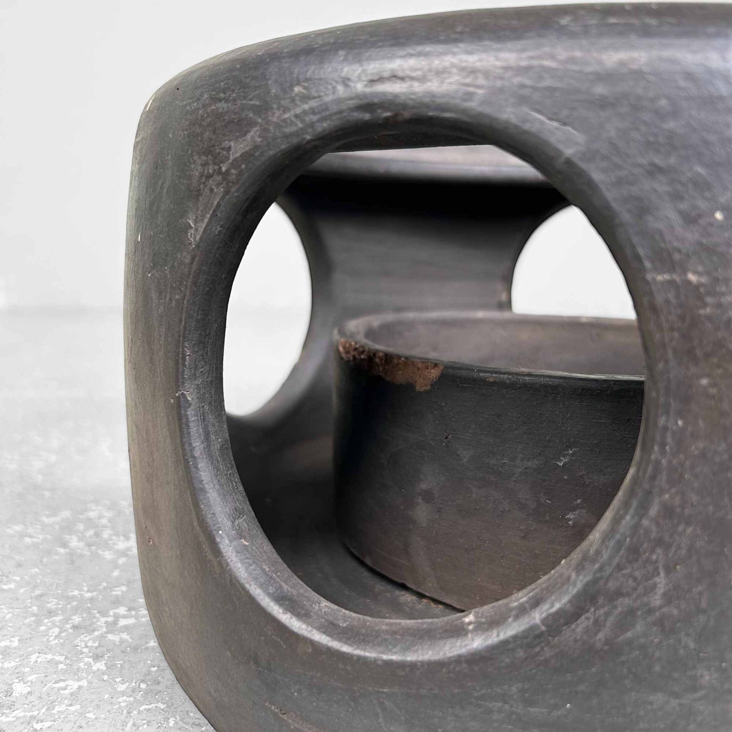 Minimalist Earthenware Fire Pot, Hibachi, Meiji period, Japan.