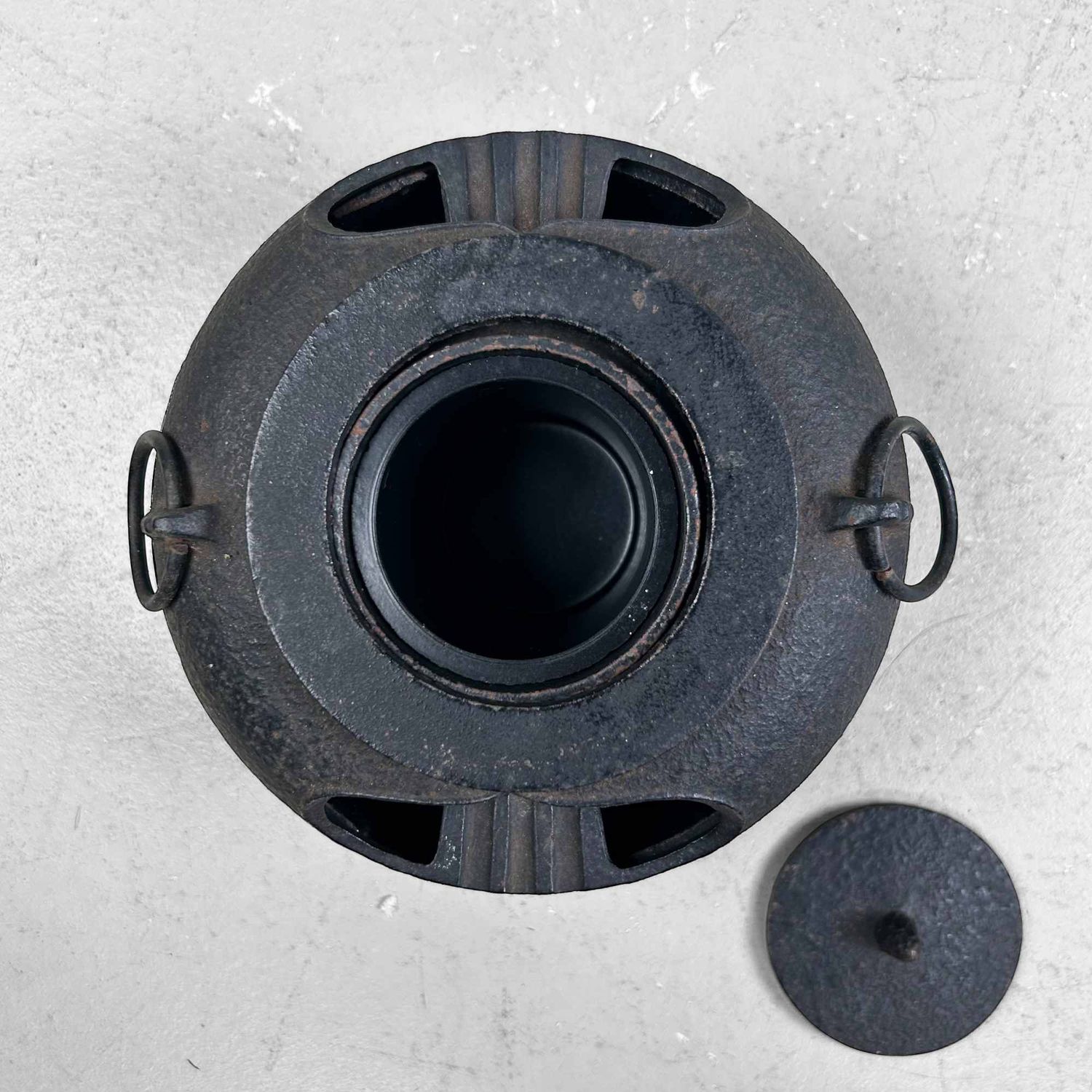 Japanese Cast Iron 'Chagama​ Furo' Ashtray, Nambu Tekki, Shōwa Period.