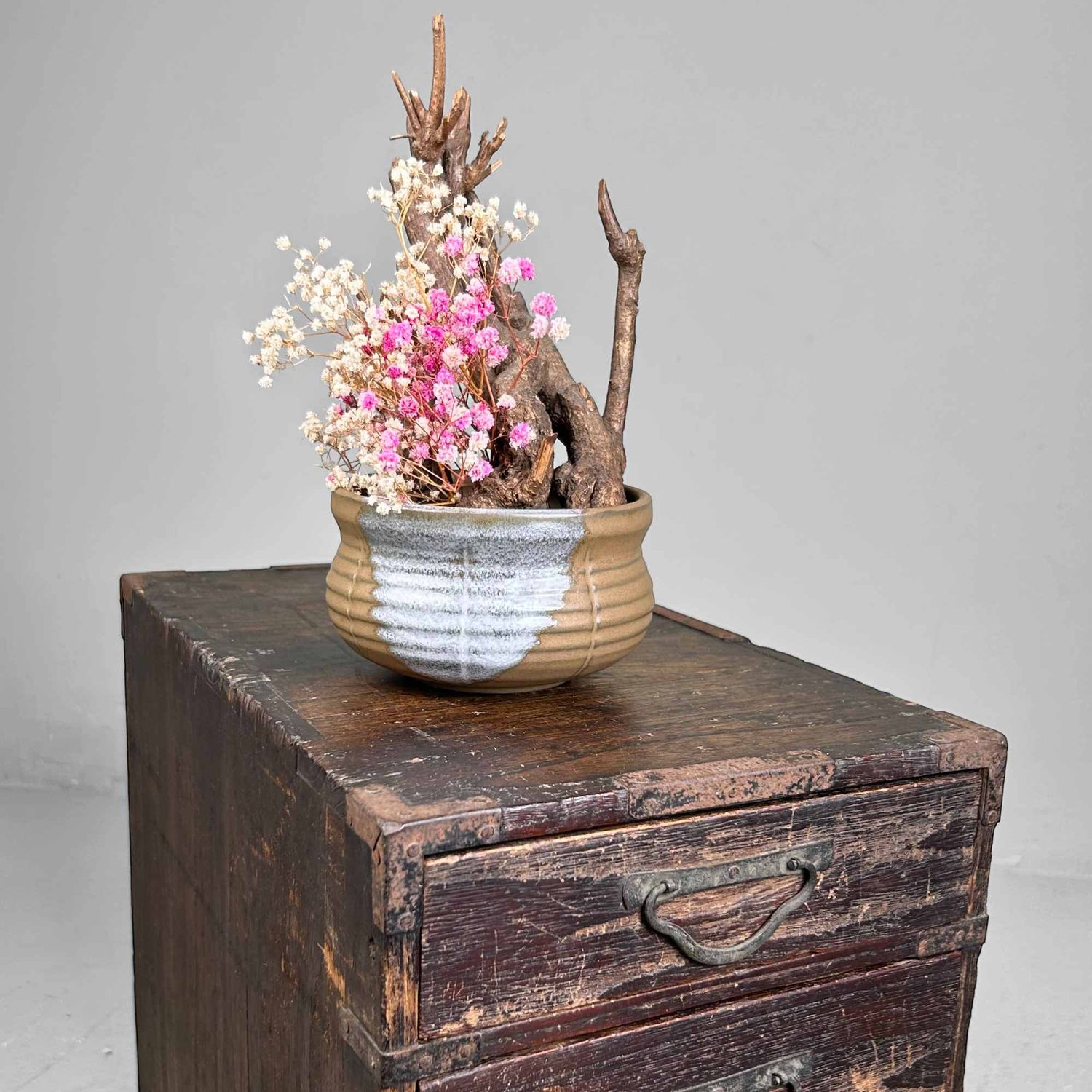 Antique Wooden Archival Chest of Drawers, Meiji Period, Japan.