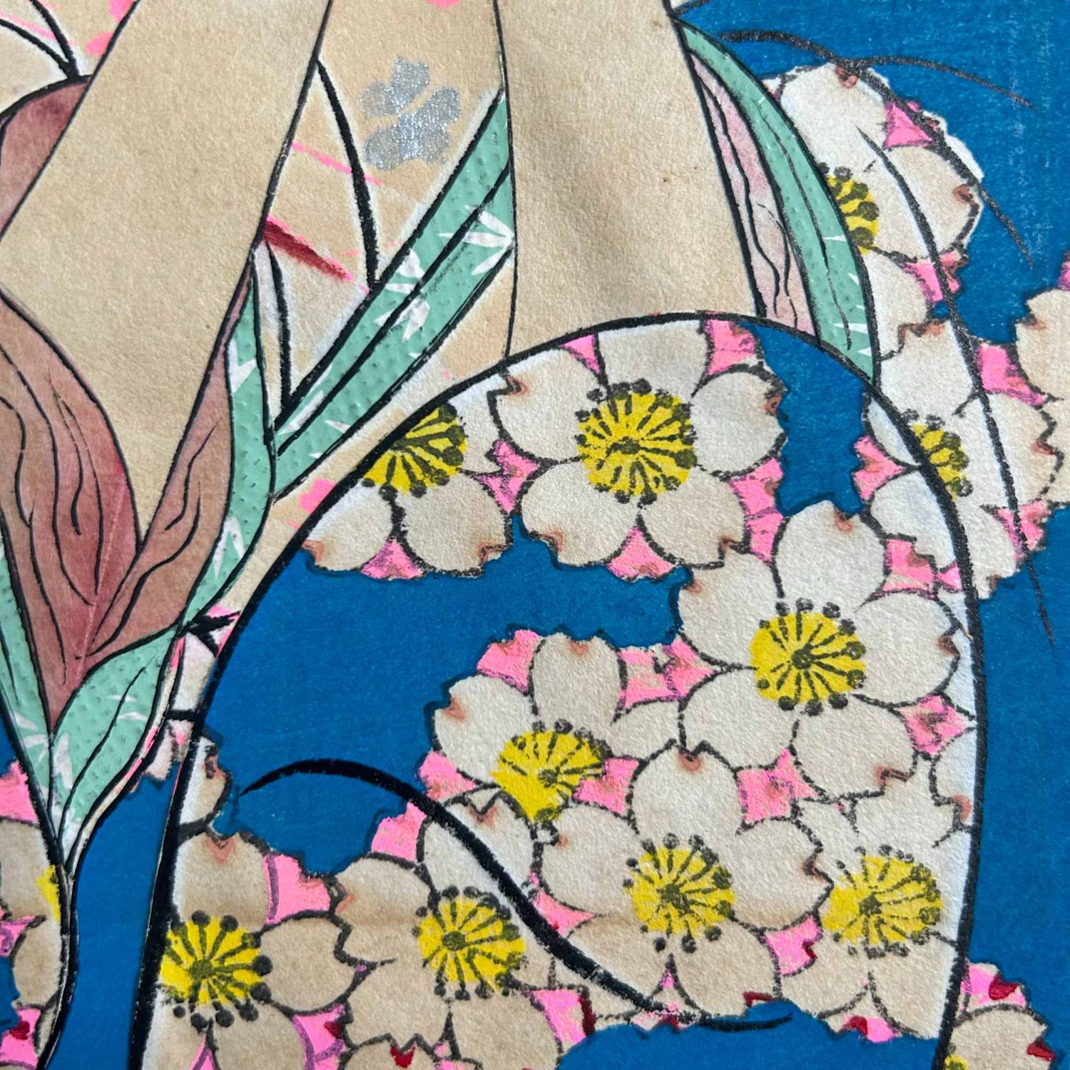 Unique Japanese Drawing, Man with Geisha, Katsushika Orita, 1940s.