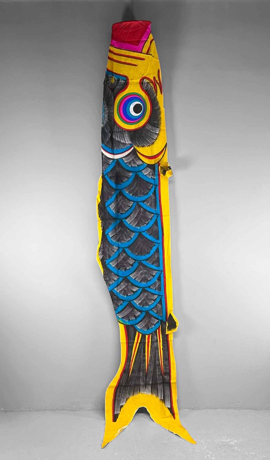 Vintage Koinobori, Japanese Windsock Carp, 1950s.