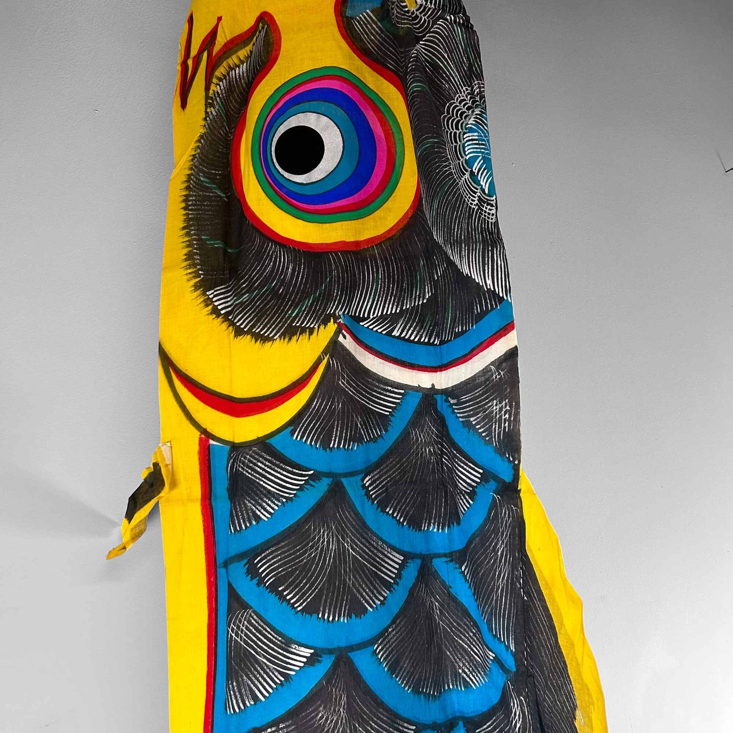 Vintage Koinobori, Japanese Windsock Carp, 1950s.